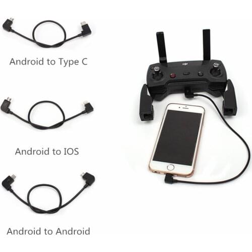 Sunnylife Remote Control Tablet Phone Converting Line For DJI SPARK Mavic Mini 2 Pro Data Cable Connector Android to IOS Type-C