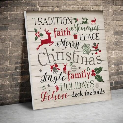 Christmas Collage Christmas Decor Posters Canvas Paintings Wall Art Canvas Prints Pictures Kids Room Home Inner Frame