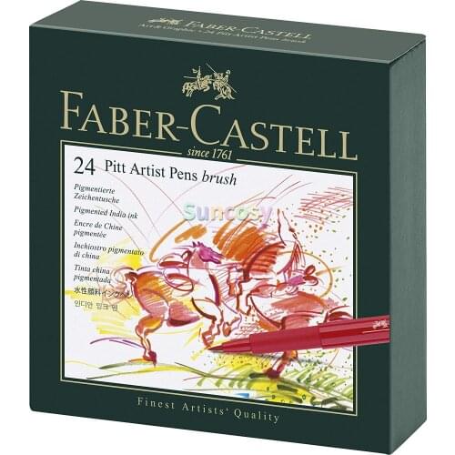 Faber-Castell Pitt Artist Brush Pens (24 Pack), Multicolor (167147), Interesting Medium for Artists and Graphic Artists