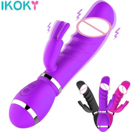 IKOKY Realistic Dildo Vibrators, 12 Speeds Rabbit Vibrator, Sex Toys for Women, G Spot Clitoral Vagina Stimulator, Erotic Toys