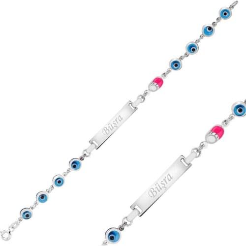 Silver Square Evil eye Wristband for Women, Stylish, Aesthetic and Flashy, Bracelet Types for Women