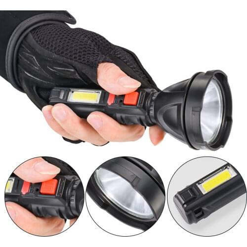 3PCS Camping USB Rechargeable Bright Flashlight Outdoor Camping Adventure Fish COB Work Light Long Range Flashlight Side Light