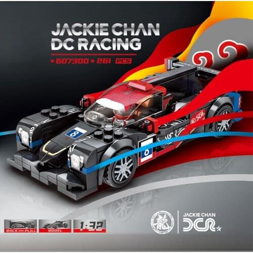 Technics Speed champion No.8 jackie chan DC racing car building block pull back vehicle racer figures bricks toys for kids gift