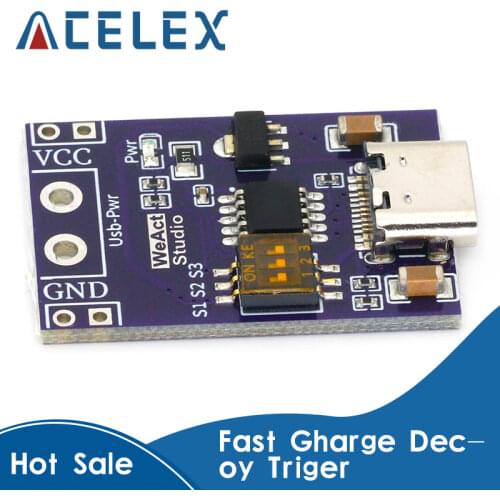 Type-C QC AFC PD2.0 PD3.0 to DC Spoof Scam Fast Charge Trigger Polling Detector USB-PD Notebook Power Supply Change Board Module