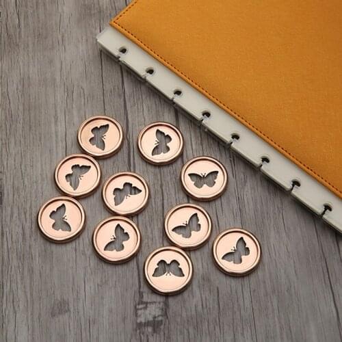 10Pcs Cute Butterfly Binding Disc Mushroom Hole Hollow Butterflies Button Loose-leaf Discs Ring Buckle For Student DIY Notebook