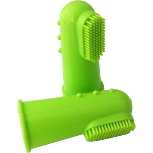 Colorful Design Soft Non-Toxic Silicone Pet Finger Toothbrush Dogs Brush Bad Breath Tartar Teeth Care Cleaning Tool Dropshipping