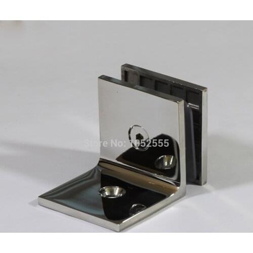 High Quality 304 Stainless steel Casting 90 Degree Frameless Shower Wall-to-Glass Fixed Clamps