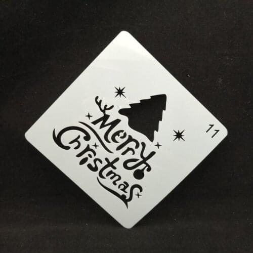 13*13 Christmas pvc Layering Stencils for DIY Scrapbooking/photo album Decorative Embossing DIY Paper Cards Crafts