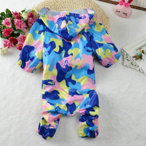2018 Cute Camouflage color Pet Dog Raincoat for Small Dogs Waterproof Pet Clothes Outdoor Clothing Dog Cat Hooded Raincoat XS-XL