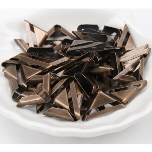 40Pcs Bronze Metal Book Corner Trilateral Albums Menus Folders Box Corner Protectors For Decor 17x17x2mm