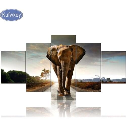 5pcs,elephant,Needlework 5d Diy Diamond Embroidery elephant Animal 3d Diamond Painting Cross Stitch Full Square Diamond Mosaic