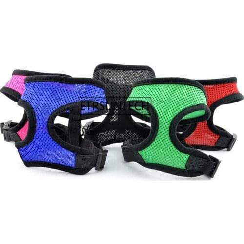 50pcs Cat Dog Harness Vest Walking Lead Leash For Puppy Dogs Pet Collar Polyester Mesh Harness