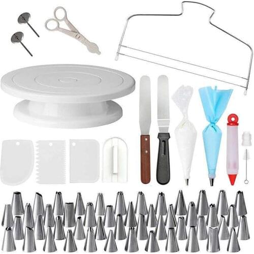 73 PCS/set Cake Decorating Tools Kit Icing Tips Turntable Pastry Bags Couplers Cream Nozzle Baking Tools Set