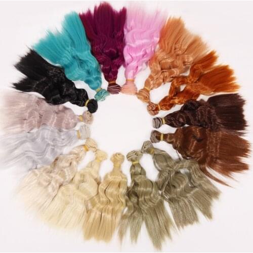 Msiredoll bjd wig Accessories 15*100CM doll hair for 1/3 1/4 1/6 1/12 Gradient Color Natural bjd wig diy Free shipping