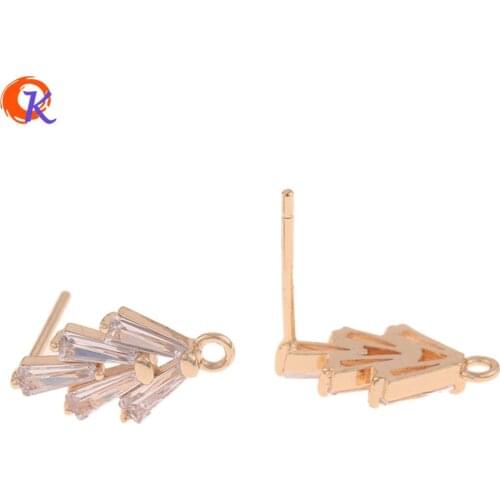 Cordial Design 20Pcs 7*14MM Jewelry Accessories/Crystal Earrings Stud/Genuine Gold Plating/DIY Making/Hand Made/Earring Findings