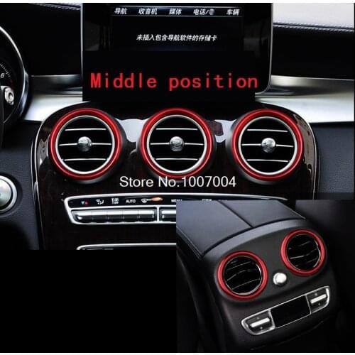 Car Air outlet sticker/Instrument panel Air outlet decoration ring sticker for Mercedes-Benz C Class W205 C160 180 200 260 300