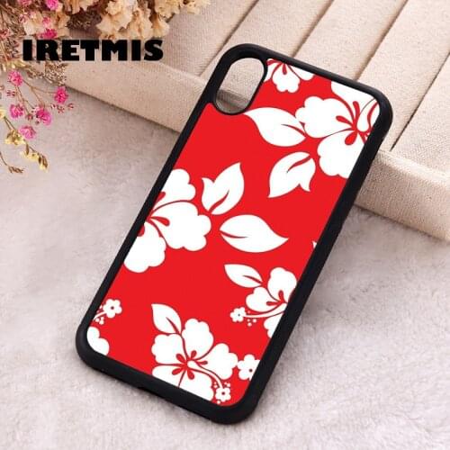 Iretmis 5 5S SE phone cover cases for iphone 6 6S 7 8 Plus X Xs Max XR 11 12 MINI Pro Soft Silicone Hawaiian Hibiscus Pattern