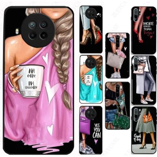 High heels Girl coffee FlowerPhone Cover For xiaomi Redmi Note8pro note7 8T 8A note9s mi A1 A2 mi9se 8se 5s 9T 10T note10 Cases