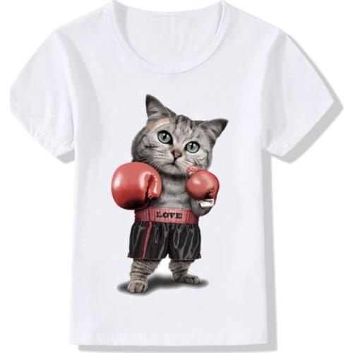 2020 Children Puglism Strong Boxer Cat/Dog Funny T shirt Kids Summer Top Girls Boys Short Sleeve Clothes Baby T shirt