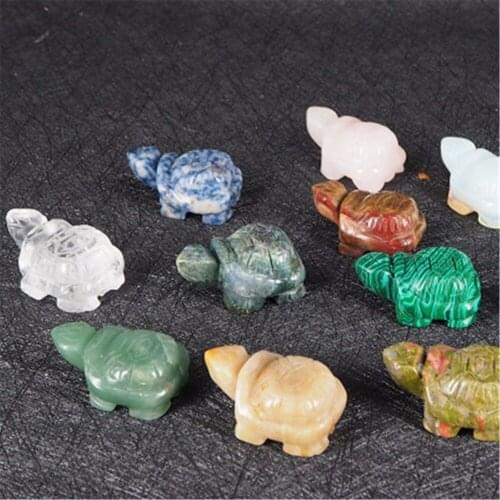 Druzy Fashion Hot Natural Carving Crystal Stone Turtle Adornment Multicolor Available for Jewelry Making Home Decoration