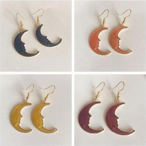 Ea151 Simple Alloy Moon Earrings fashion Starry earrings dream girl moon stars earrings Female charm jewelry 1 pair