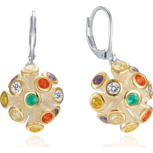 Ew Rainbow Color Zircon Earrings for Women Multi-Colors Hanging Dangle Earings Female Jewelry Hot Pick WE3983