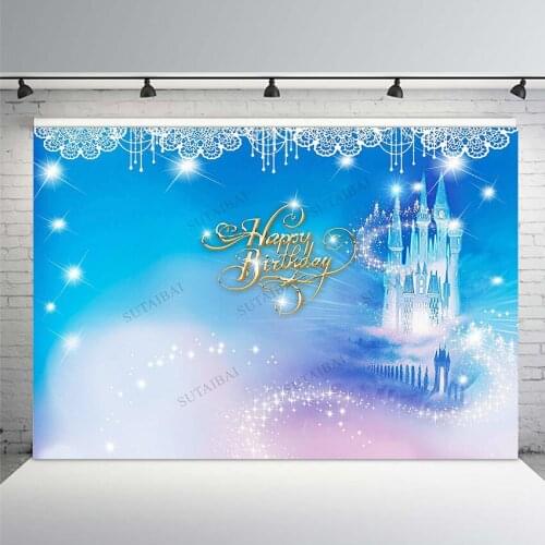 Castle Frozen Backdrop Snowflake Ice Freeze Winter Wonderland Princess Girl Birthday Background Photography for Photo Studio