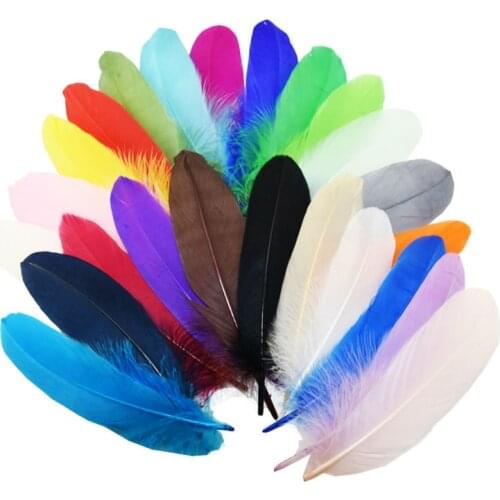 Good quality feather 50pcs/lot Natural White goose feathers 15-20cm Decoration Wedding DIY colorful feather Material Accessories
