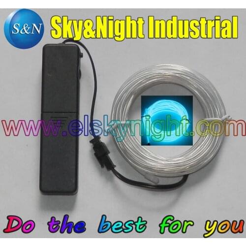 Ice blue-3M EL Wire 2.3mm +Sound Activated-3V Portable Controller (with functions of Constant -Flashing-Off)
