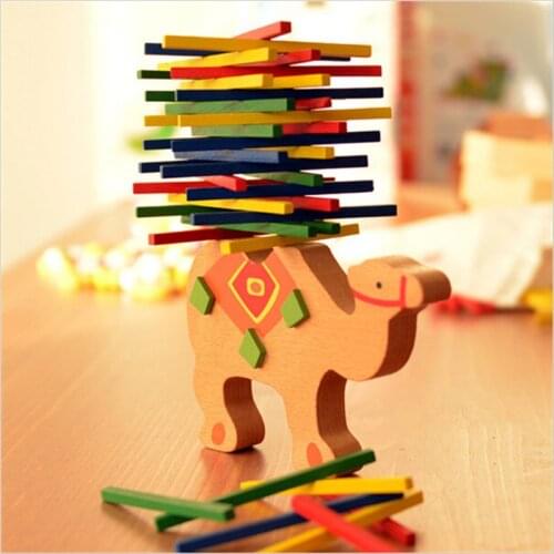 Baby Toys Educational Elephant Balancing Blocks Wooden Toys Beech Wood Balance Game Montessori Blocks Gift For Children