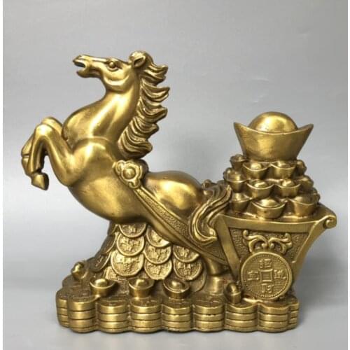 China brass seiko horse Pull Ingots crafts statue