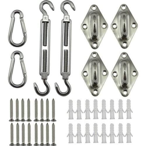304 Stainless Steel Sun Sail Shade Hardware Kit M6 Sun Shade Sail Hardware Installation for Garden and Outdoor Patio Lawn
