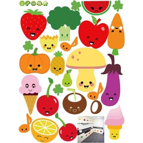 Fruit Ice Cream Tree Note Mural Bedroom Living Room Cabinet Cup Refrigerator Stickers Vinyl Art Remove Wall Stickers Kitchen