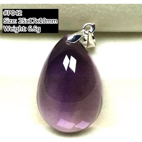 Natural Purple Amethyst Crystal Pendant Jewelry For Women Men Clear Quartz Healing Stone Beads Silver Water Drop Gemstone AAAAA