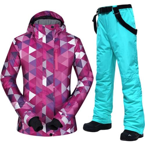 New Winter Ski Suit Women Hot Warm Waterproof Breathable Female Snow Jackets and Pants Snow Skiing and Snowboarding Suit Brands