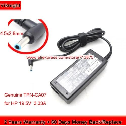 Genuine 19.5V 3.33A TPN-CA07 Laptop Adapter for HP Envy TouchSmart 15 15-R011dx 15-DA2019TX 840 G5 X360 1030 G2 Power Supply