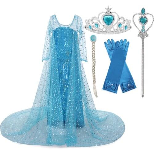 Elsa Girls Dress Princess Dresses Kids Dresses for Girls Children Clothing Anna Elsa Party Snow Queen Cosplay