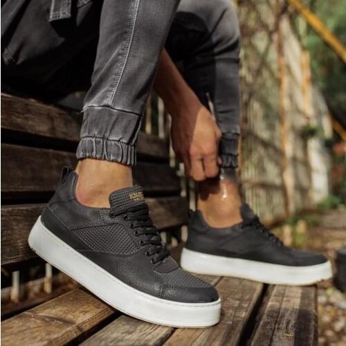 Knack Casual Male Shoes 035 Black (White Bottom) Street Fashion New Season Spring Summer New Creation Cool Comfortable