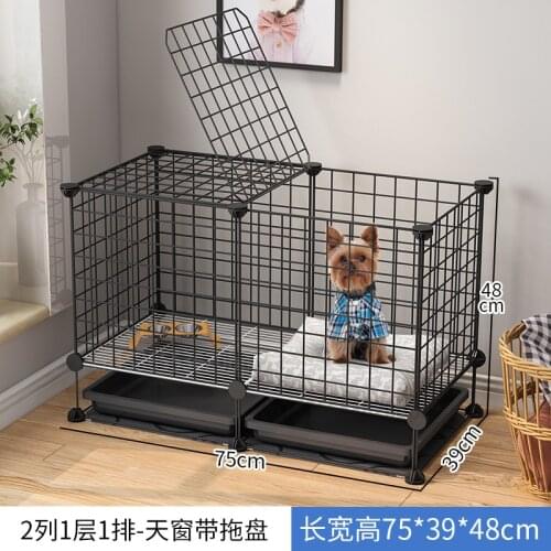 Wire Mesh Dog Cage with Toilet Indoor Medium-sized Dog for Small Dogs Teddy Home Kennel Pet Villa Fence Dog Supplies