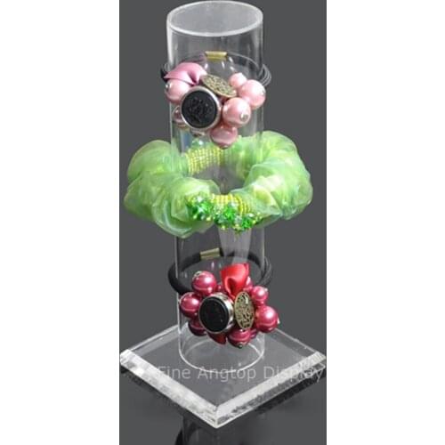 Clear Acrylic Plexiglass Bracelet Stand Countertop Hair Clip Head Hoop Display Tube Jewelry Accessories Ornaments Show Props
