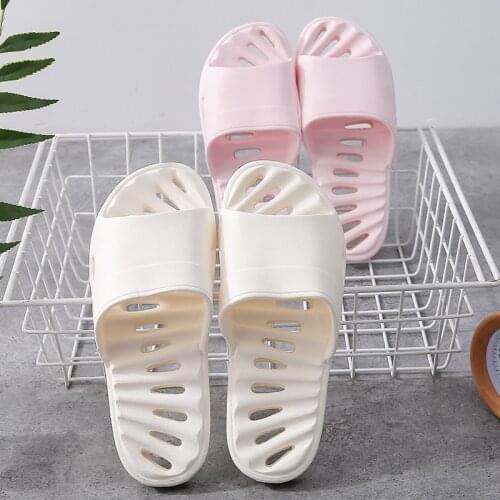 Men And Women Couple Home Slippers Shower Waterproof Non-Skid Flip Flops Indoor Soft Floor Bedroom Family Shoes