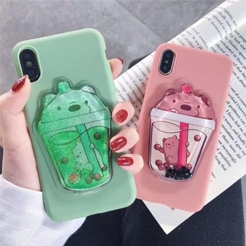 3D Silicone Cartoon Glitter quicksand bear Case For Samsung Galaxy A10S A20S A30S A10E A20E A80 Note 10 Plus soft cover case