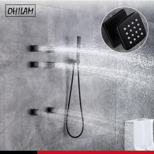 50mm Brass Shower Body Jet 2 Inch Massage Spray Jets Rainfall G1/2Inlet Shower Water Saving Jet Bathroom Power Shower Attachment