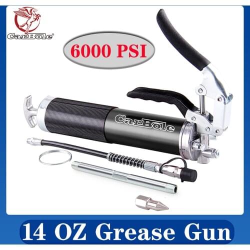 Heavy Duty Grease Gun Anodized Aluminum Pistol Grip Lubrication 14oz Pistol Grip One-hand Portable Tools 6000 PSI