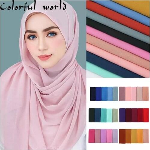 Pearl chiffon monochrome bubble scarf scarf selling high quality ethnic Malay scarf new hijab scarf muslim dress muslim scarf