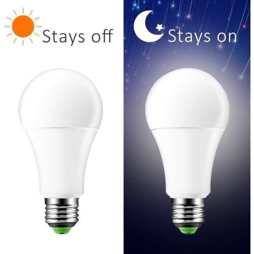 LED Sensor Bulb E27 B22 9W 12W Dusk to Dawn Smart Lamp Bulb AC85V-265V Day Night Light Auto On/Off For Stair Hallway Pathway