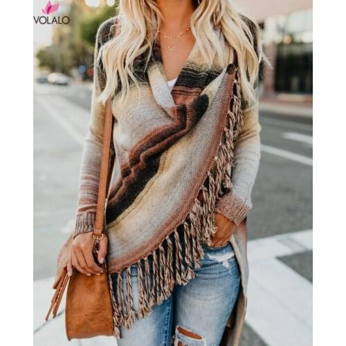 2020 New Spring Winter Women Tassels Scarf Collar Sweater Knitted Twist Sweater Cardigan Womens Sweaters Jersey Mujer Invierno
