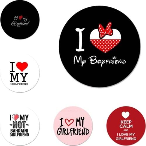 58mm My Girlfriend boyfriend Icons Pins Badge Decoration Brooches Metal Badges For Backpack Decoration