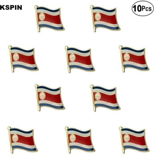 Costa Rica Flag Lapel Pin Flag badge Brooch Pins Badges 10Pcs a Lot
