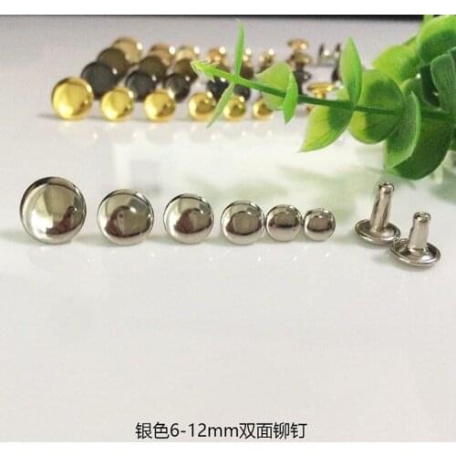 100 Sets/lot Metal Copper Flat Rivet Nail Leather Belt Shoes Hand Bag Purse Stud Hat Garment Rivets Brass Spike Gold Studs